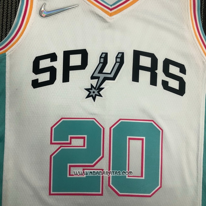Camiseta San Antonio Spurs Manu Ginobili #20 Ciudad 2021-22 Blanco